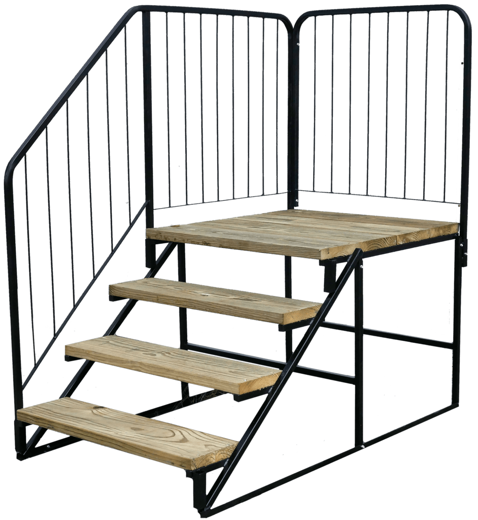 wooden metal steps